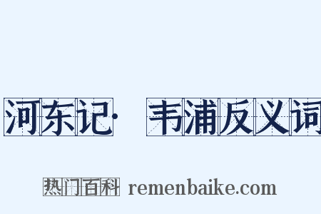 河东记·韦浦反义词是什么意思的图片